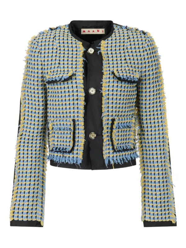 Marni ツイード ジャケット | ブルー | FARFETCH JP