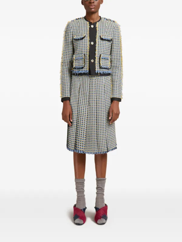 Marni ツイード ジャケット | ブルー | FARFETCH JP