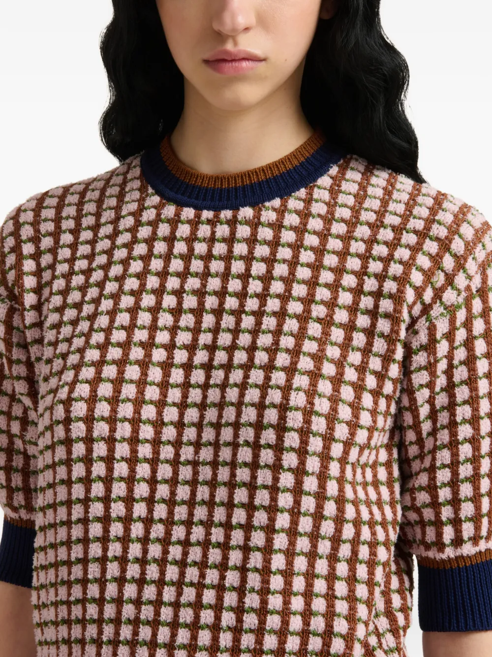 Marni Bouclé tweed-effect trui Roze