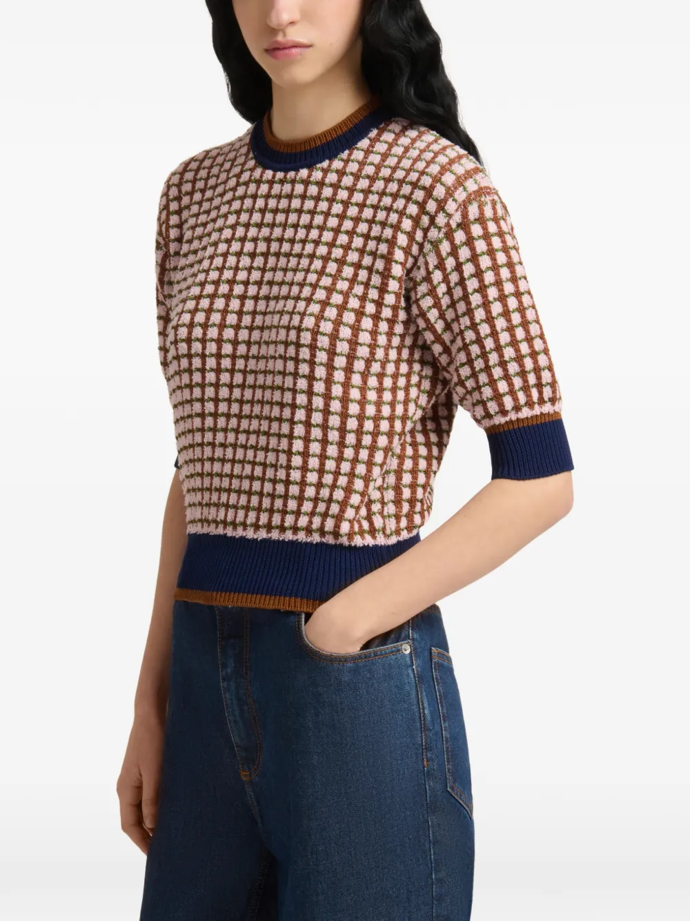 Marni Bouclé tweed-effect trui Roze