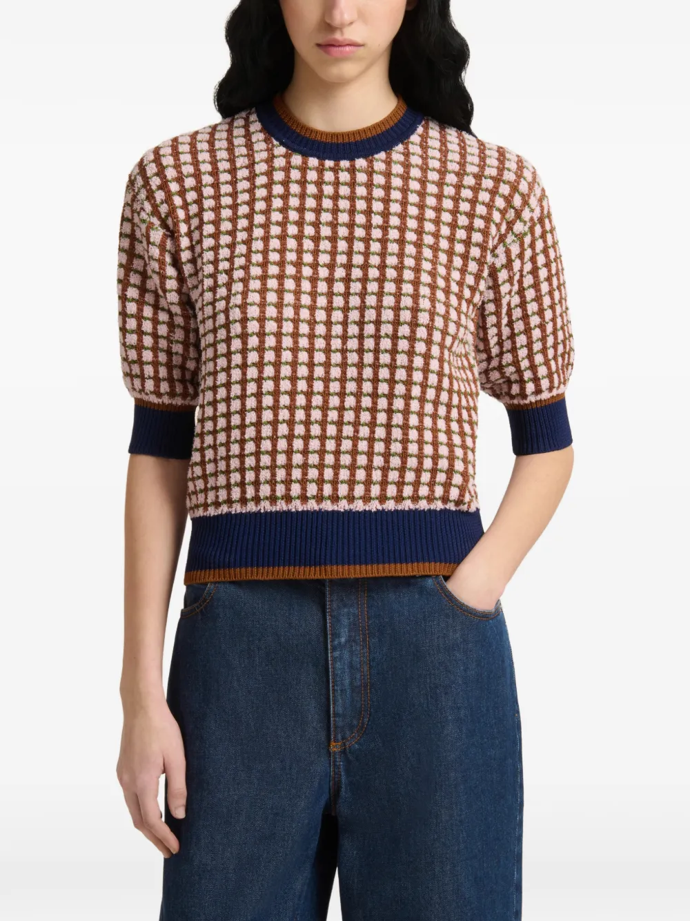 Marni Bouclé tweed-effect trui Roze