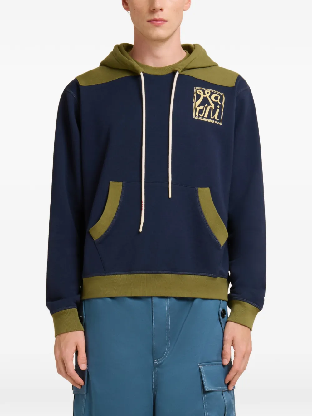 Marni Hoodie met colourblocking Blauw