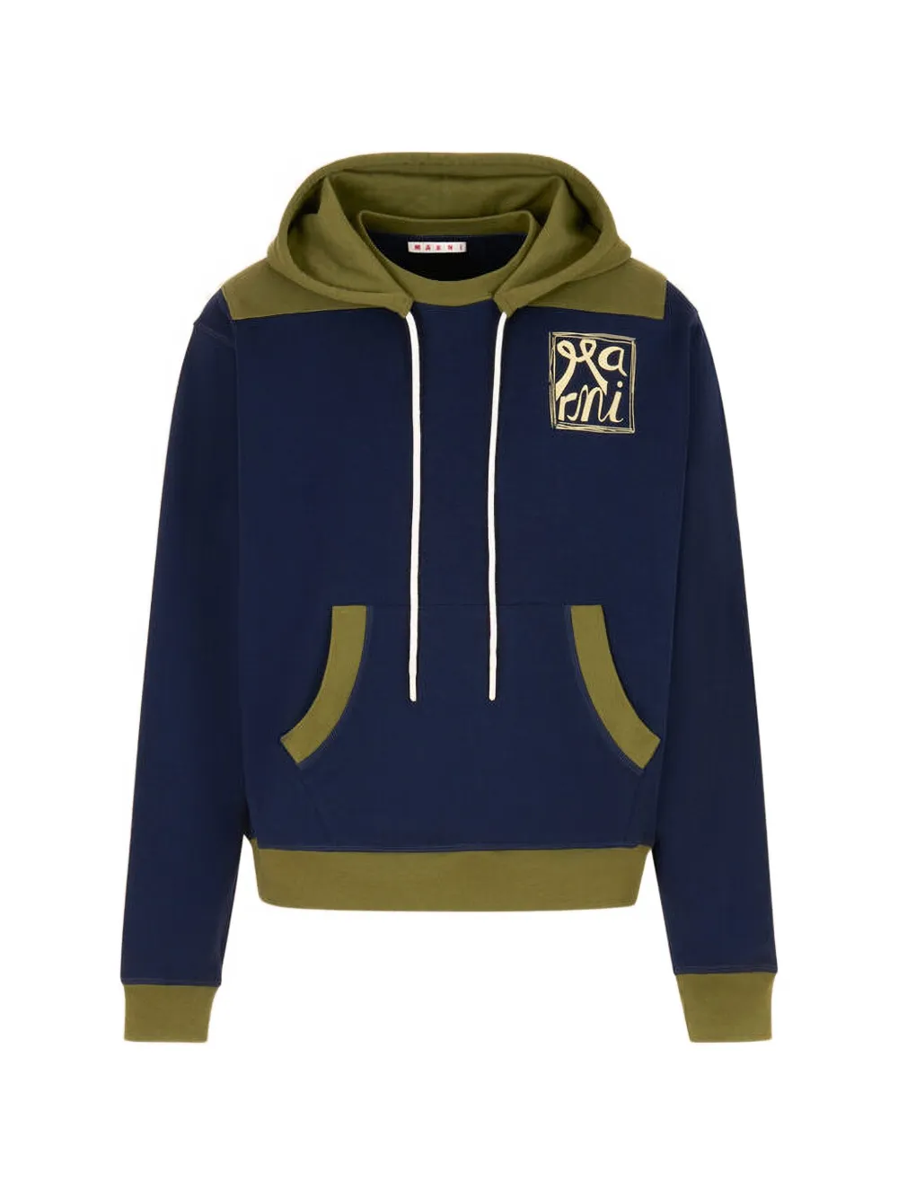 Marni colour-block hoodie - Blu