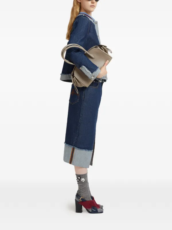 Marni フレイドデニムスカート | ブルー | FARFETCH JP