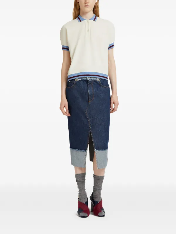 MARNI デニムスカート　40 Marni フレイドデニムスカート | ブルー | FARFETCH JP