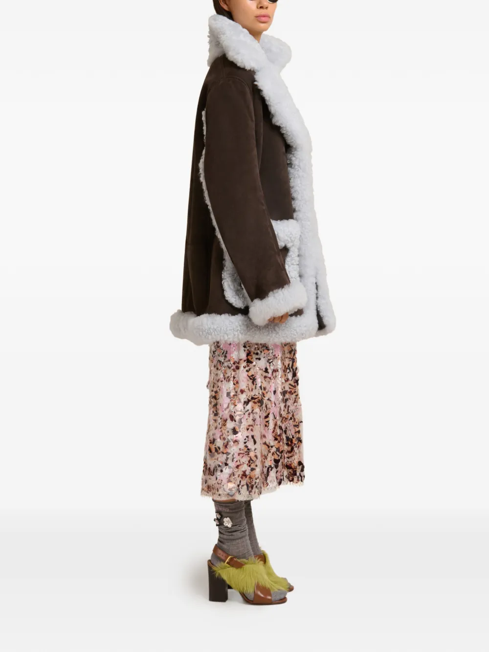 Marni Logo-patch Pocket Leather Jacket In Brown