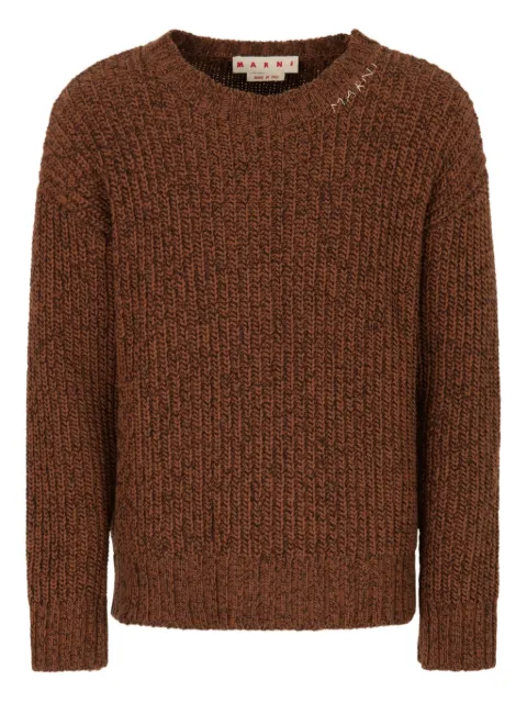 Marni crew neck elbow-patch sweater