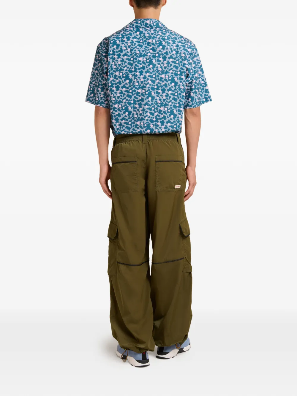 Marni Broek met riemlussen en zak Groen