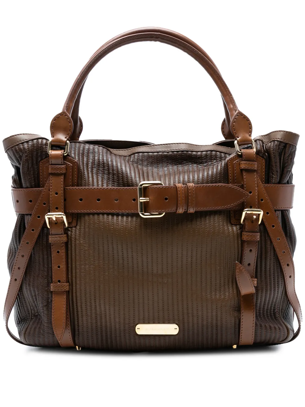 Burberry Pre-Owned 2000-2017 Stitched Leather Bridle Wilton tote bag - Marrone