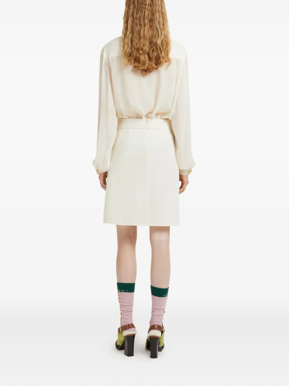 Marni Pleated-detail Mini Skirt In Neutral