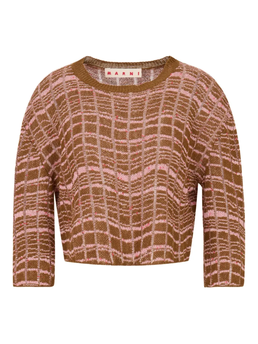 Marni Jacquard-pattern Laddered Sweater In Multi