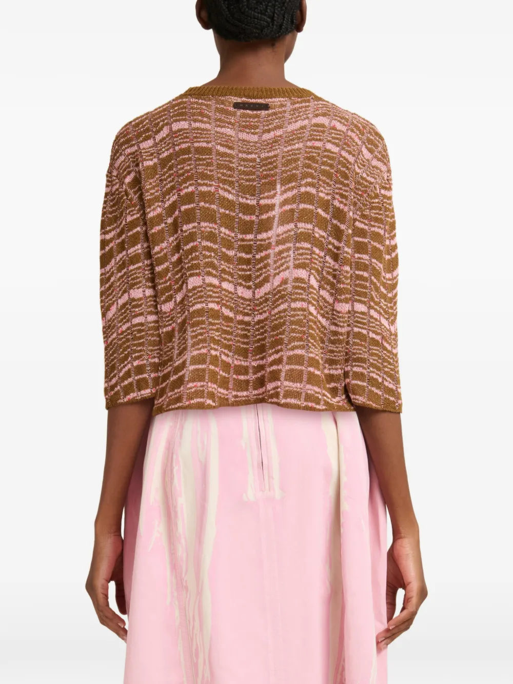 Marni Gelaagde trui met jacquard Bruin