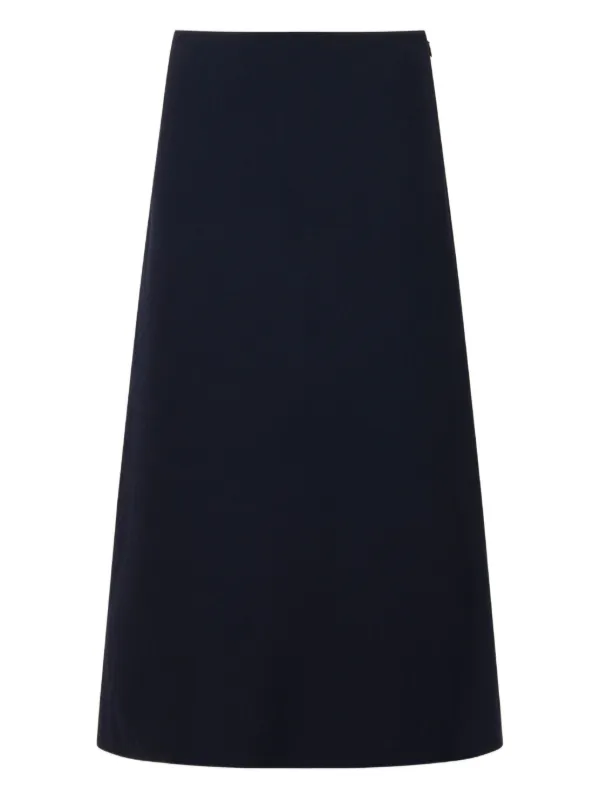 Marni Deep Blue Wool Crêpe A-line Skirt