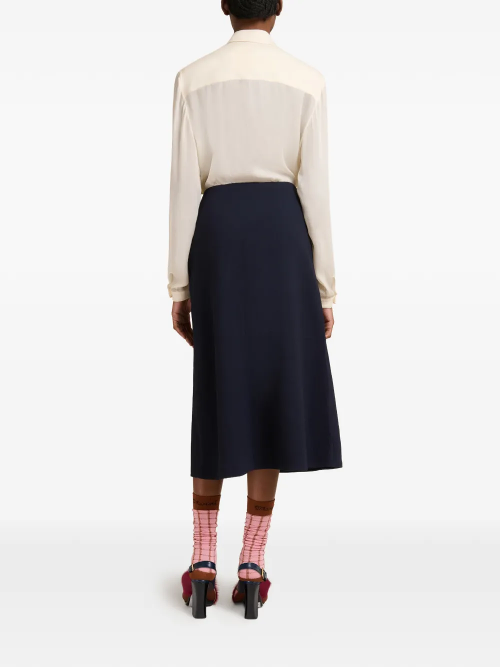 Marni Crêpe A-lijn midi-rok Blauw