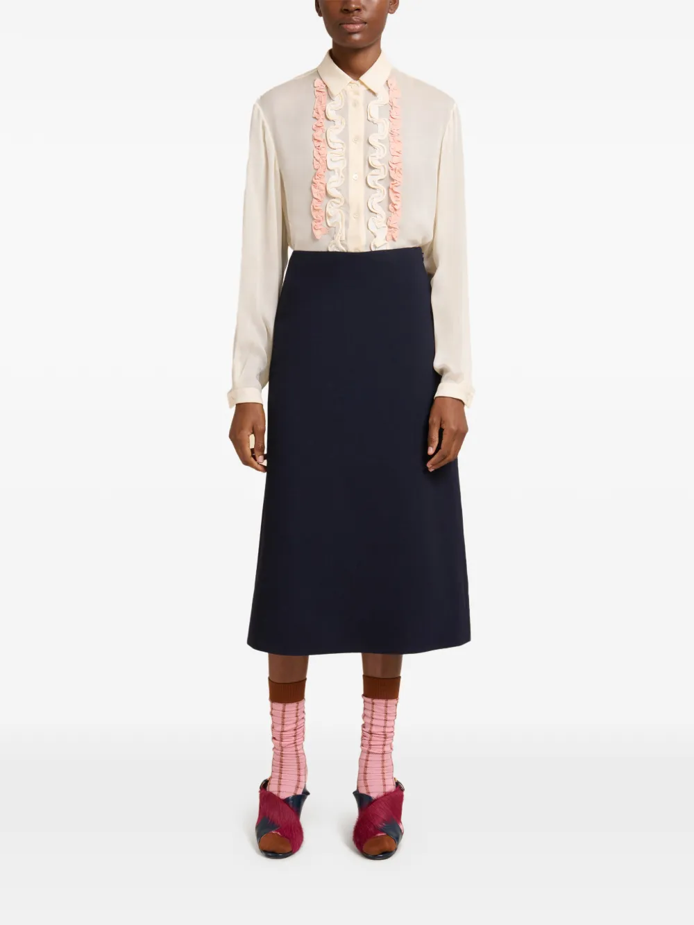 Marni A-line crêpe midi skirt | Faldas acampanadas | Image 2