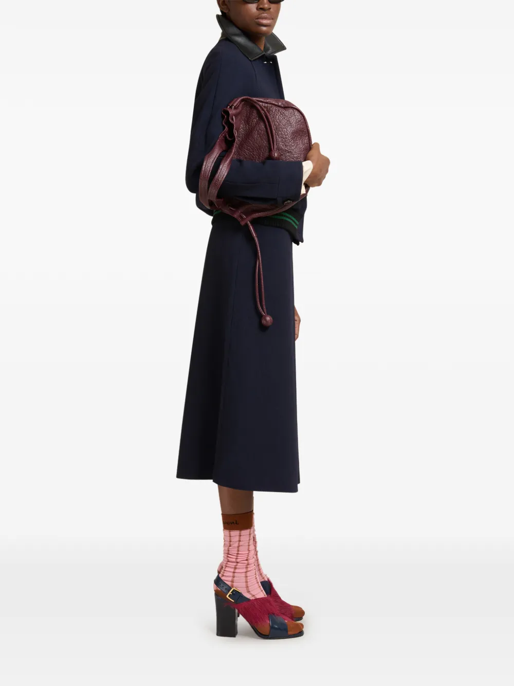 Marni Crêpe A-lijn midi-rok Blauw