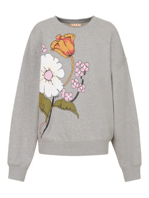 Marni sudadera de canalé con estampado floral