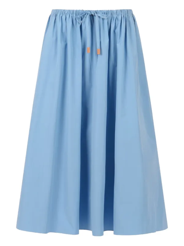 Marni Organic Poplin Drawstring Skirt in Blue