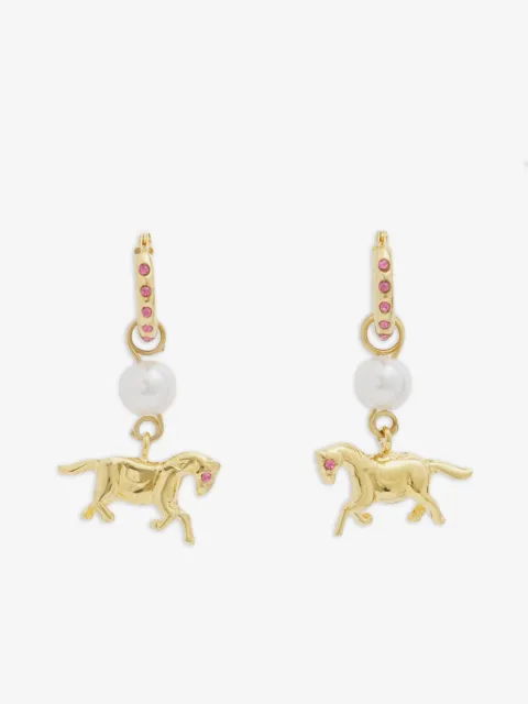 Marni Par de brincos com pingente de cavalo