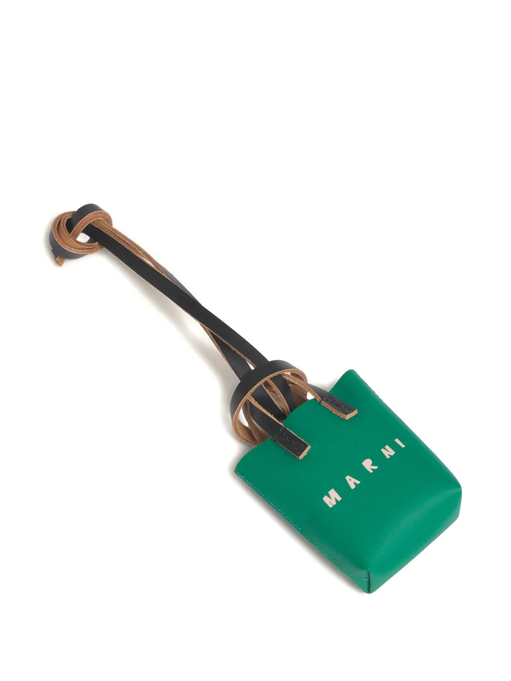 Marni Stitching Printed Bag Charm In Green