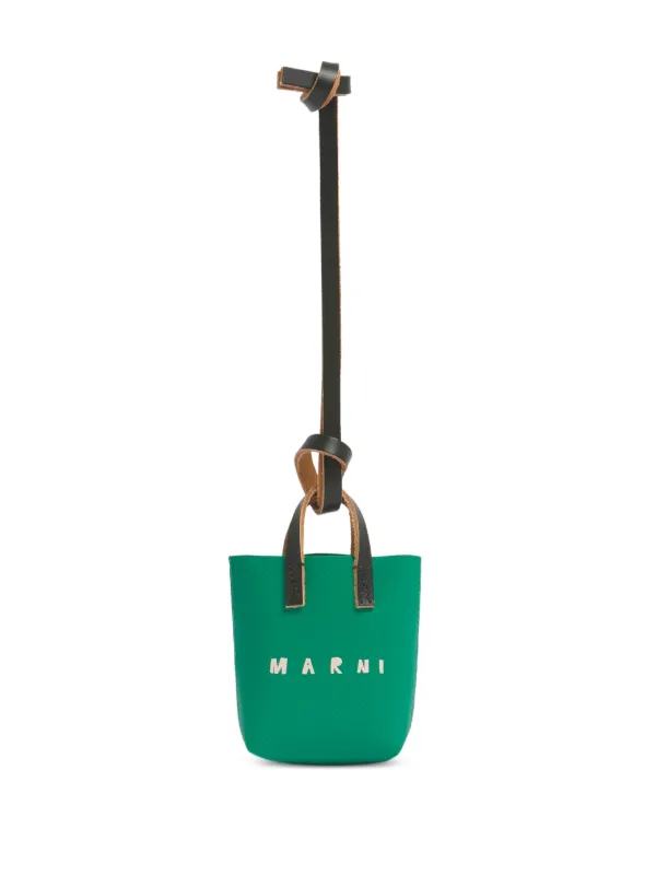 MARNI マルニ ハンドバッグ チャーム ロゴ 巾着 Marni ハンドバッグチャーム | グリーン | FARFETCH JP