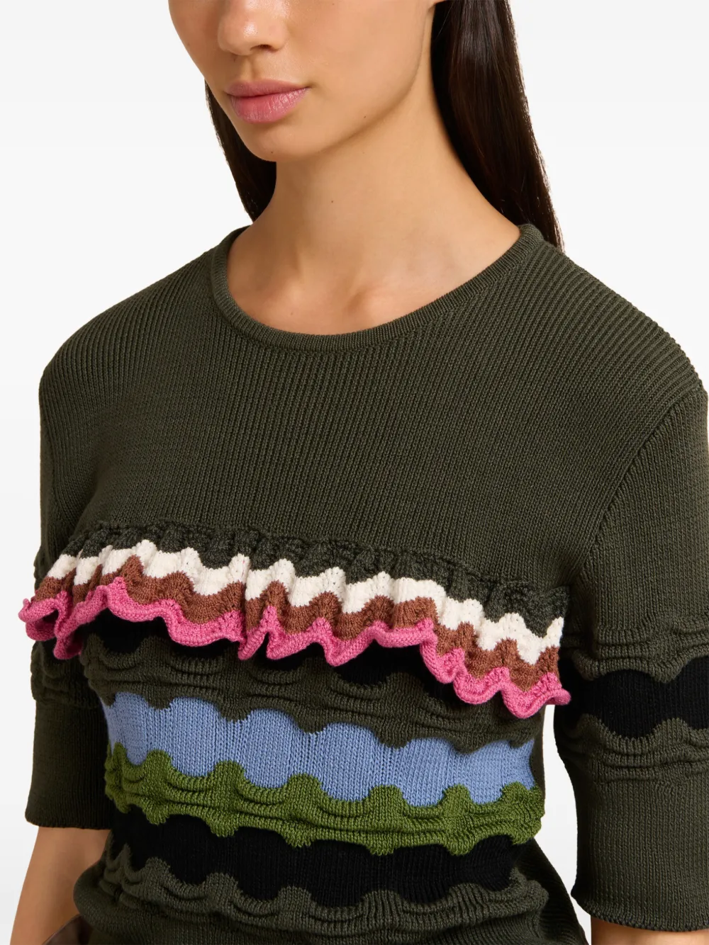 Marni Contrasting-stitches T-shirt In Multi