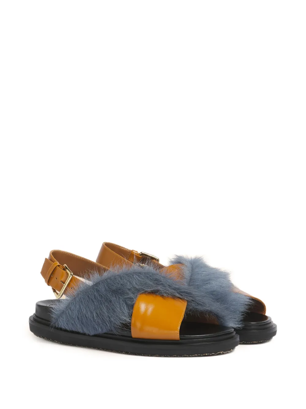 Marni Fussbett sandalen met gekruiste bandjes Bruin