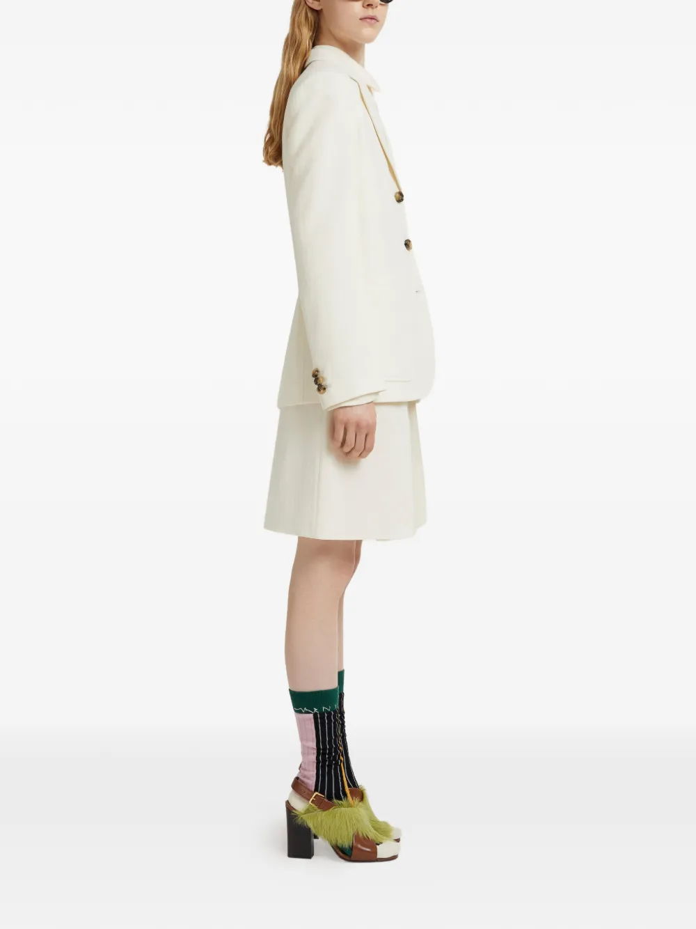 Marni Button Single-breasted Blazer In White