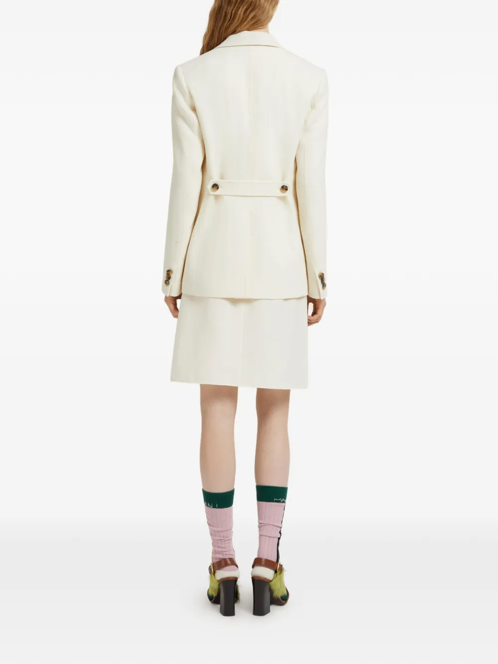 Marni Button Single-breasted Blazer In White