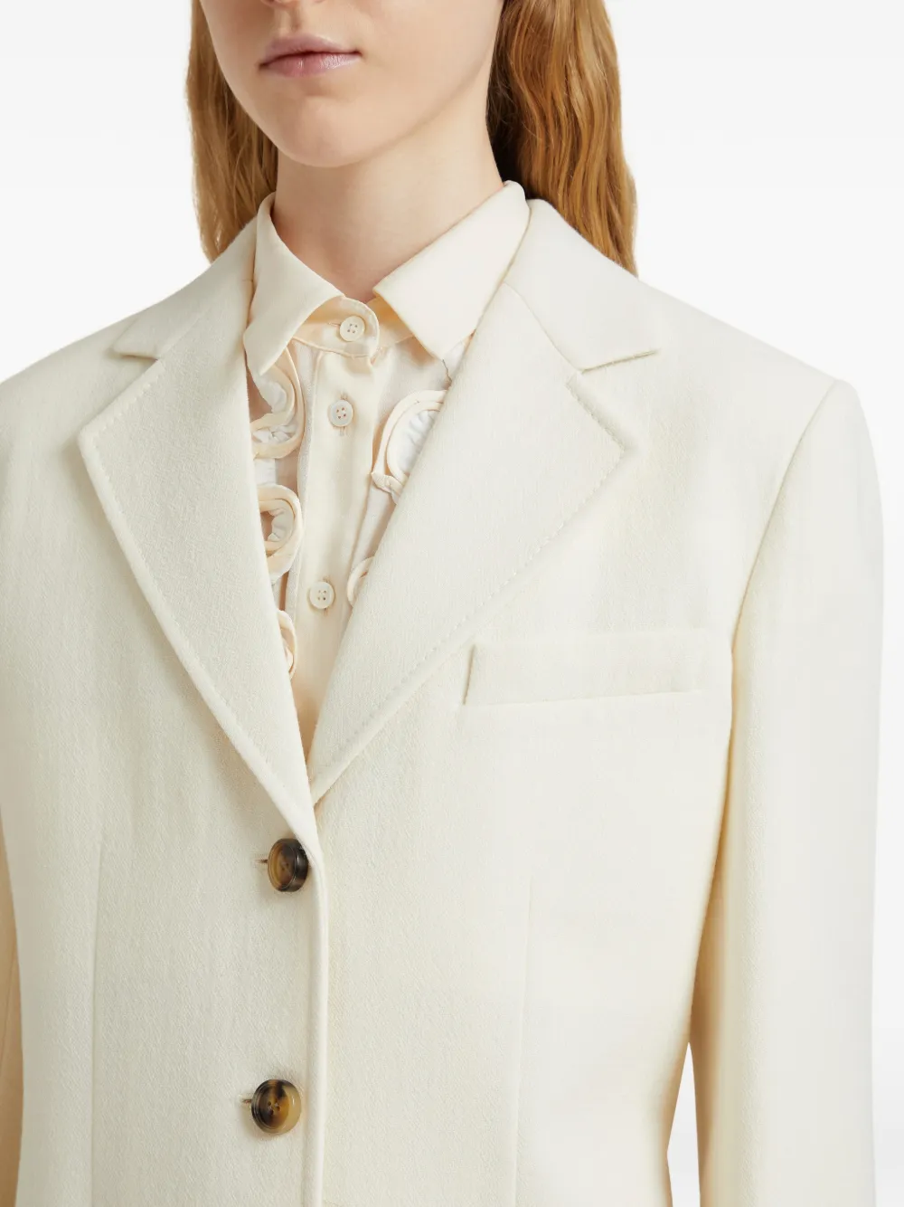 Marni Button Single-breasted Blazer In White