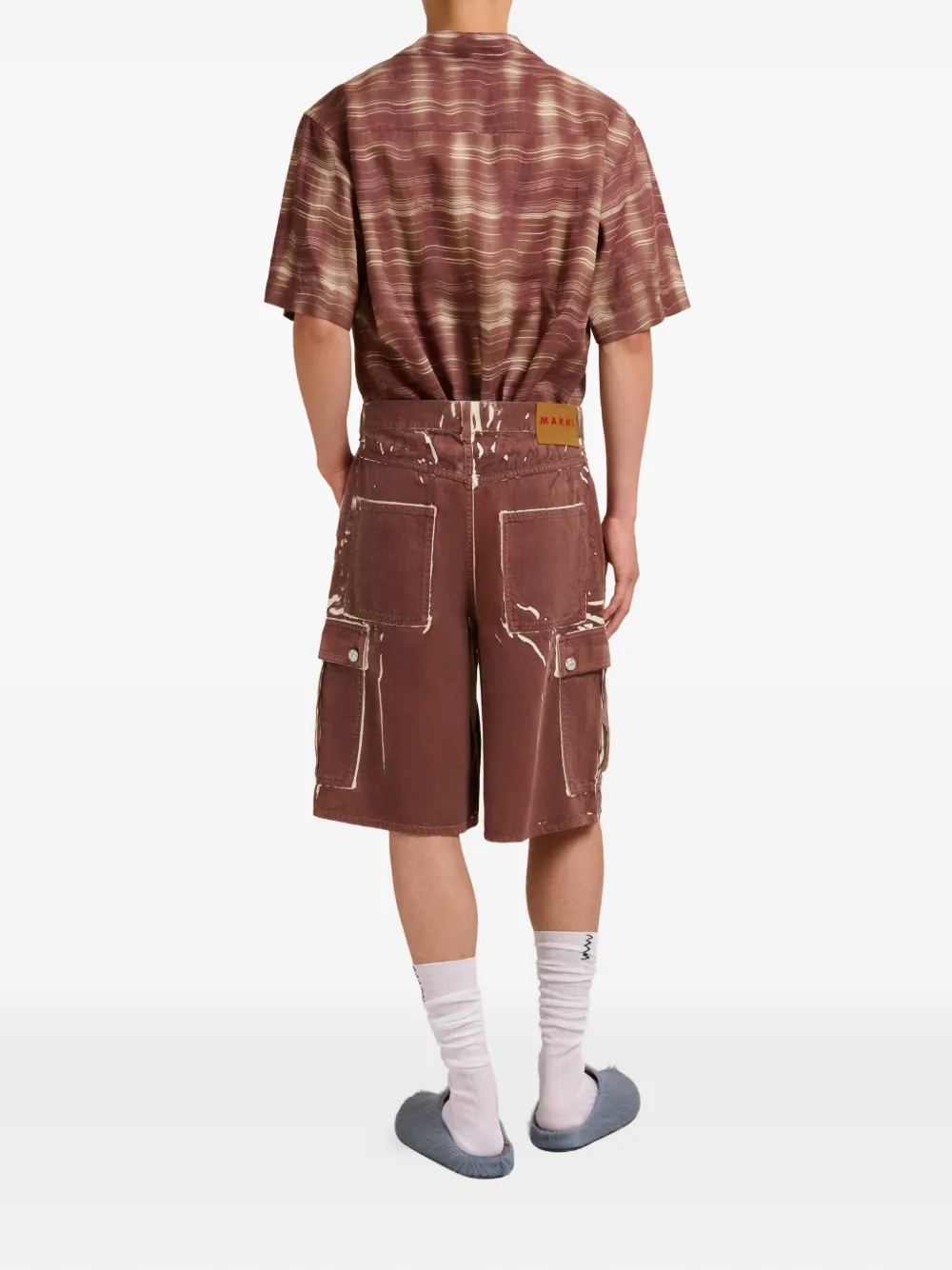 Marni Shorts met print en riemlus Bruin