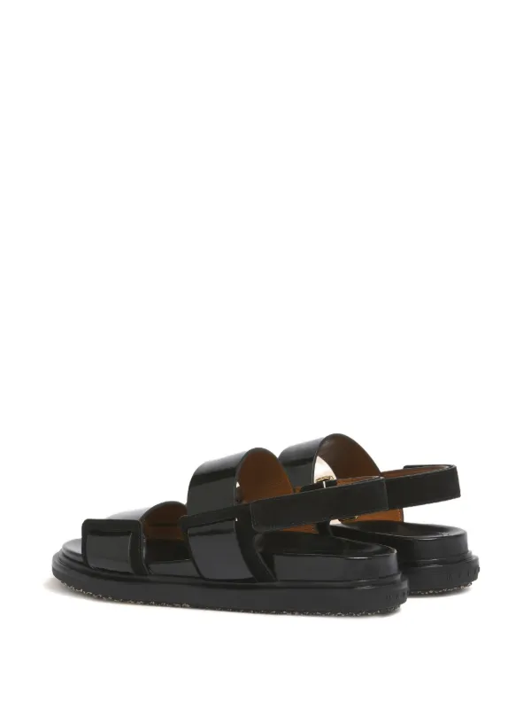 Marni フスベット ダブルストラップ サンダル | ブラック | FARFETCH JP
