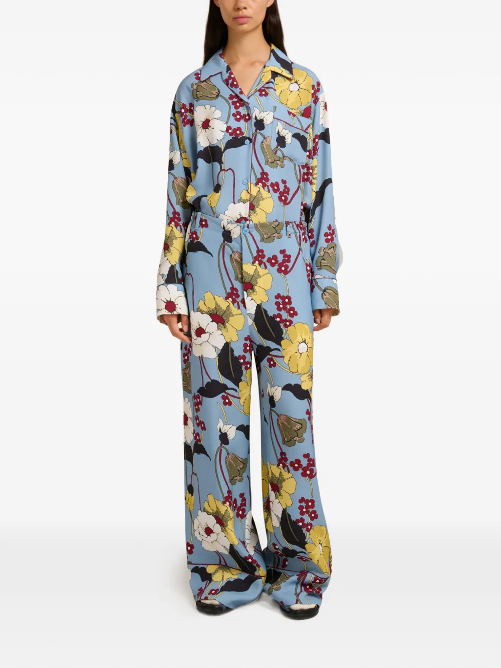  Marni Floral Trousers - Blue 