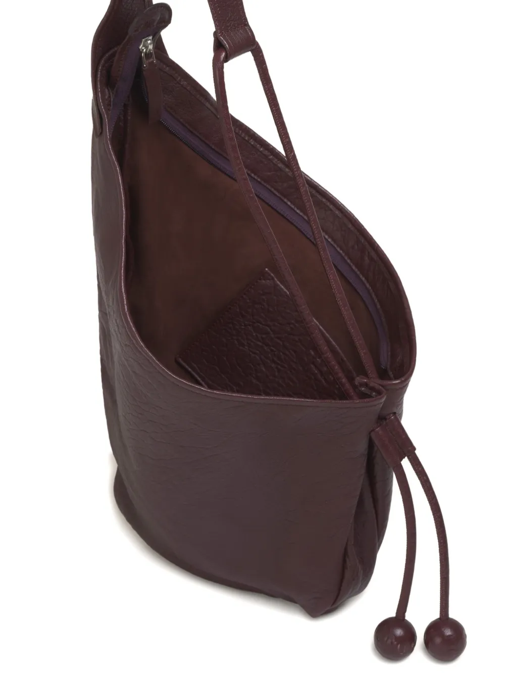 Marni Small Baubles Drawstring-leather Shoulder Bag In Red