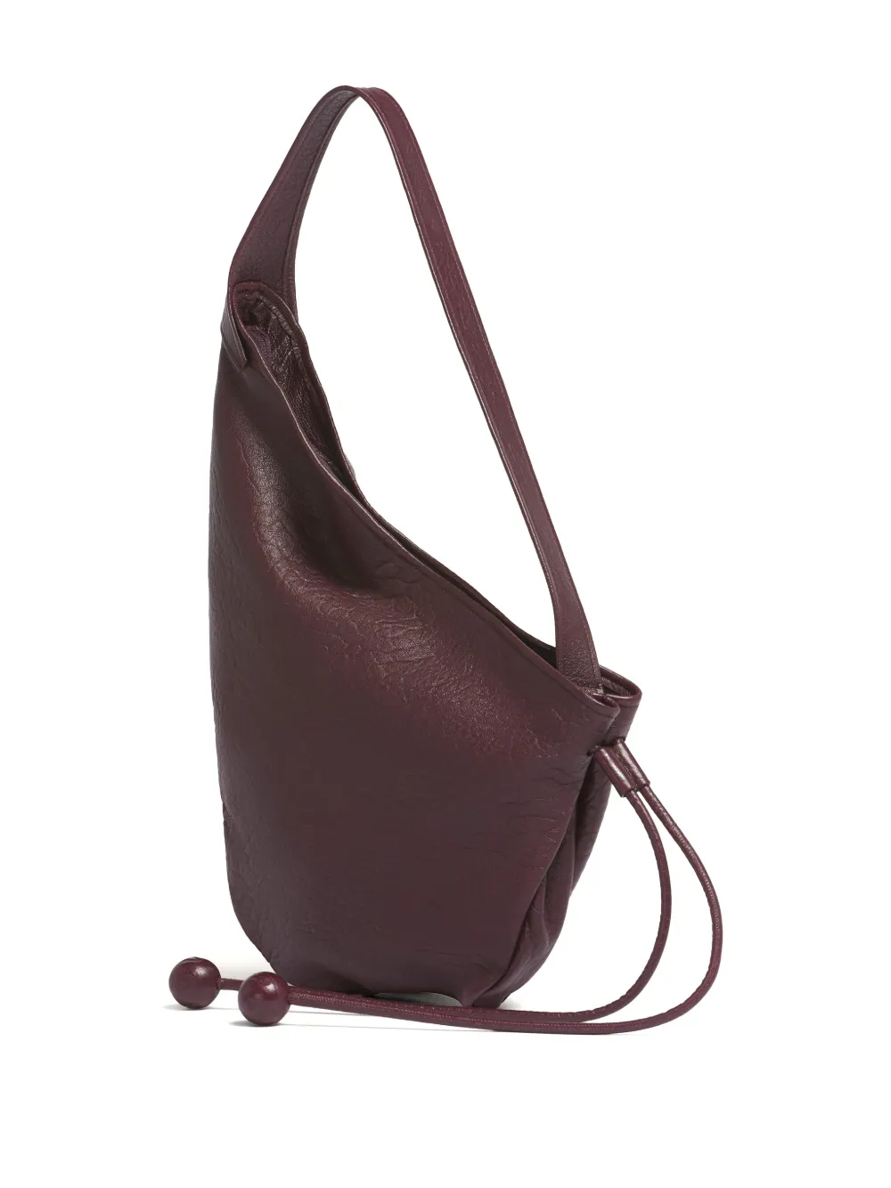 Marni Small Baubles Drawstring-leather Shoulder Bag In Red