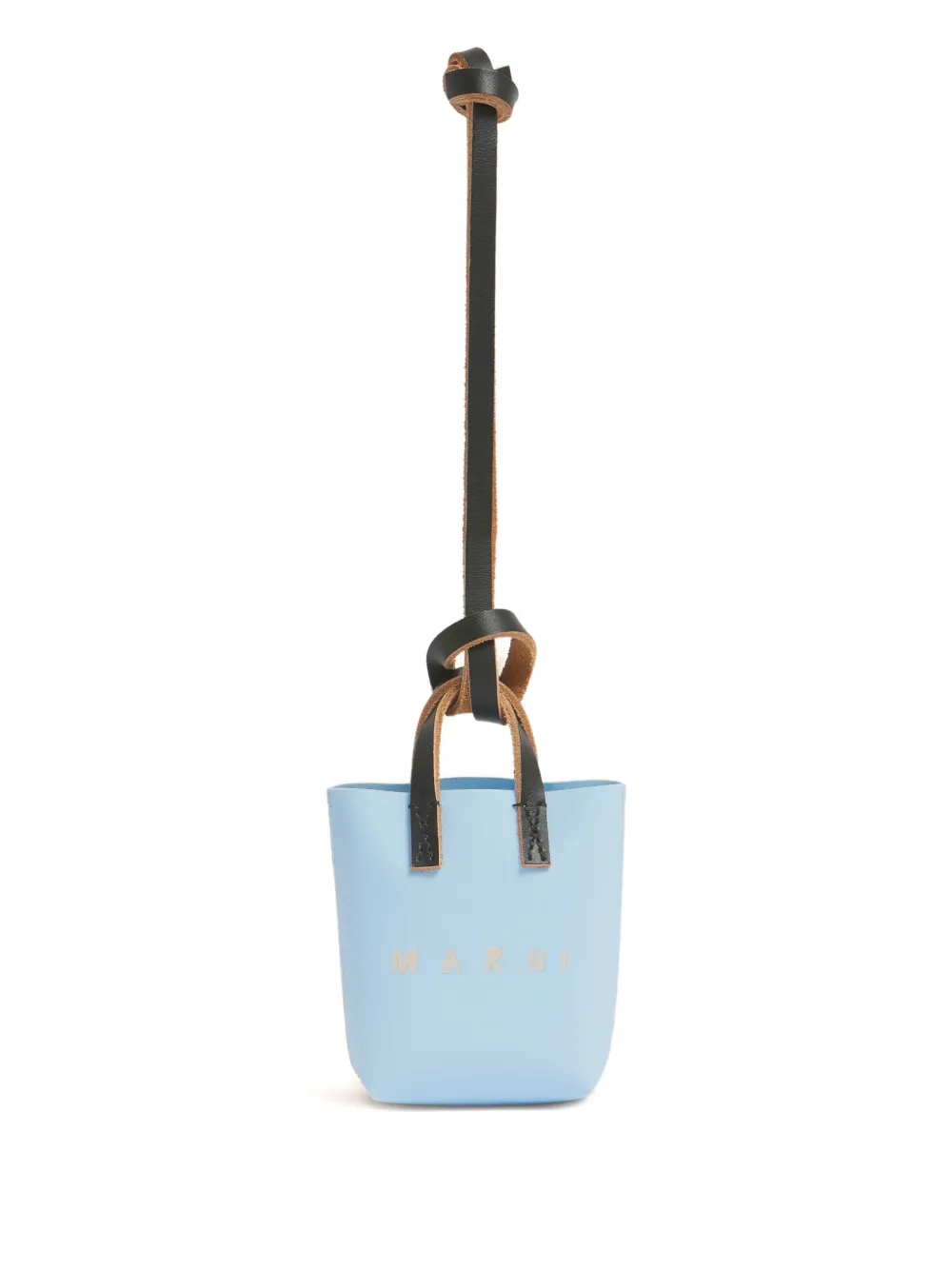 Marni Logo-print Bag Charm In Blue