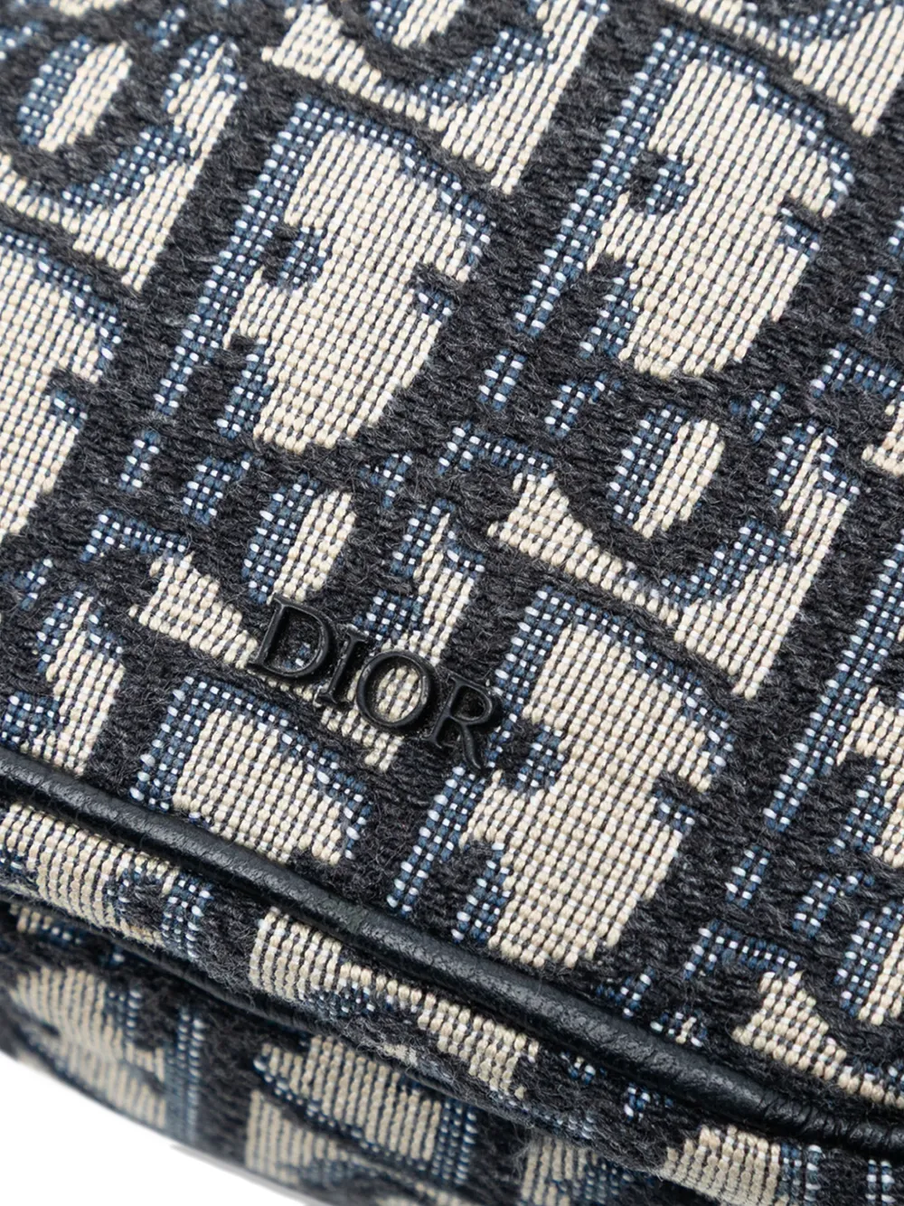 Pre-owned Dior 2019 Micro Oblique Canvas Rider Pouch Satchel In Blue