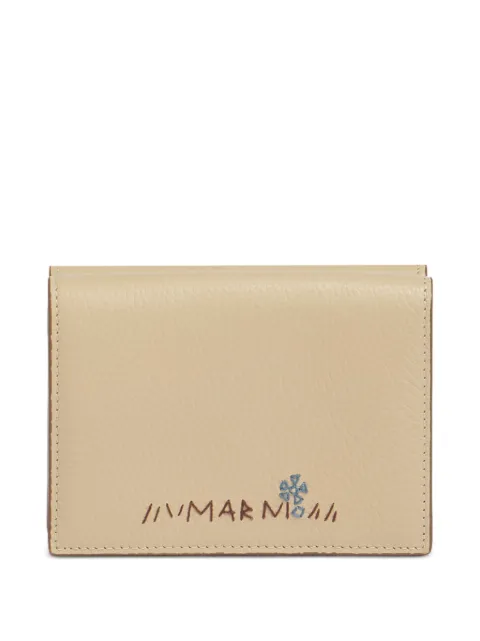 Marni embroidered trifold leather wallet