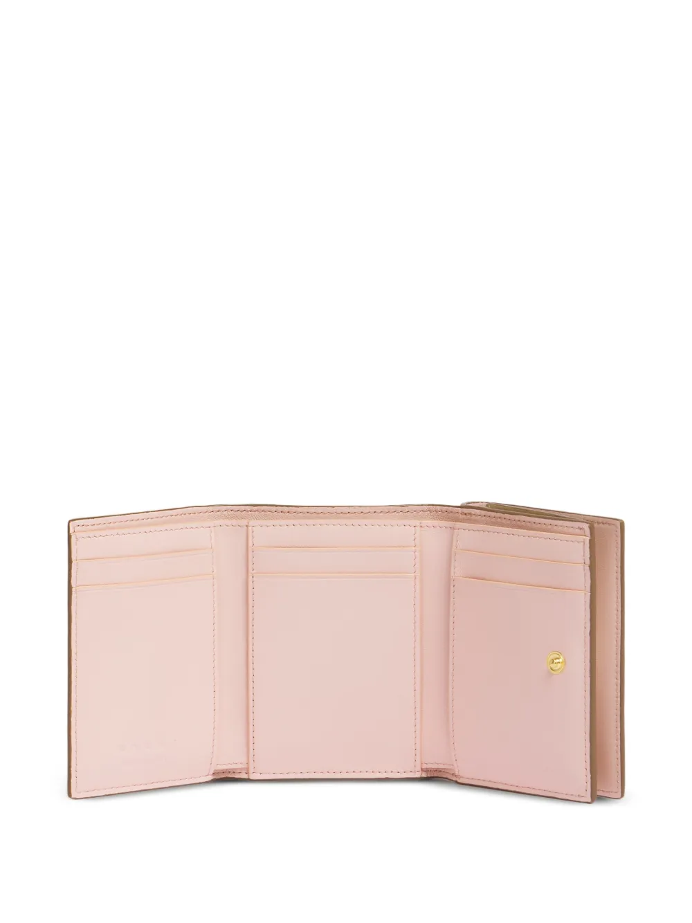 embroidered trifold leather wallet