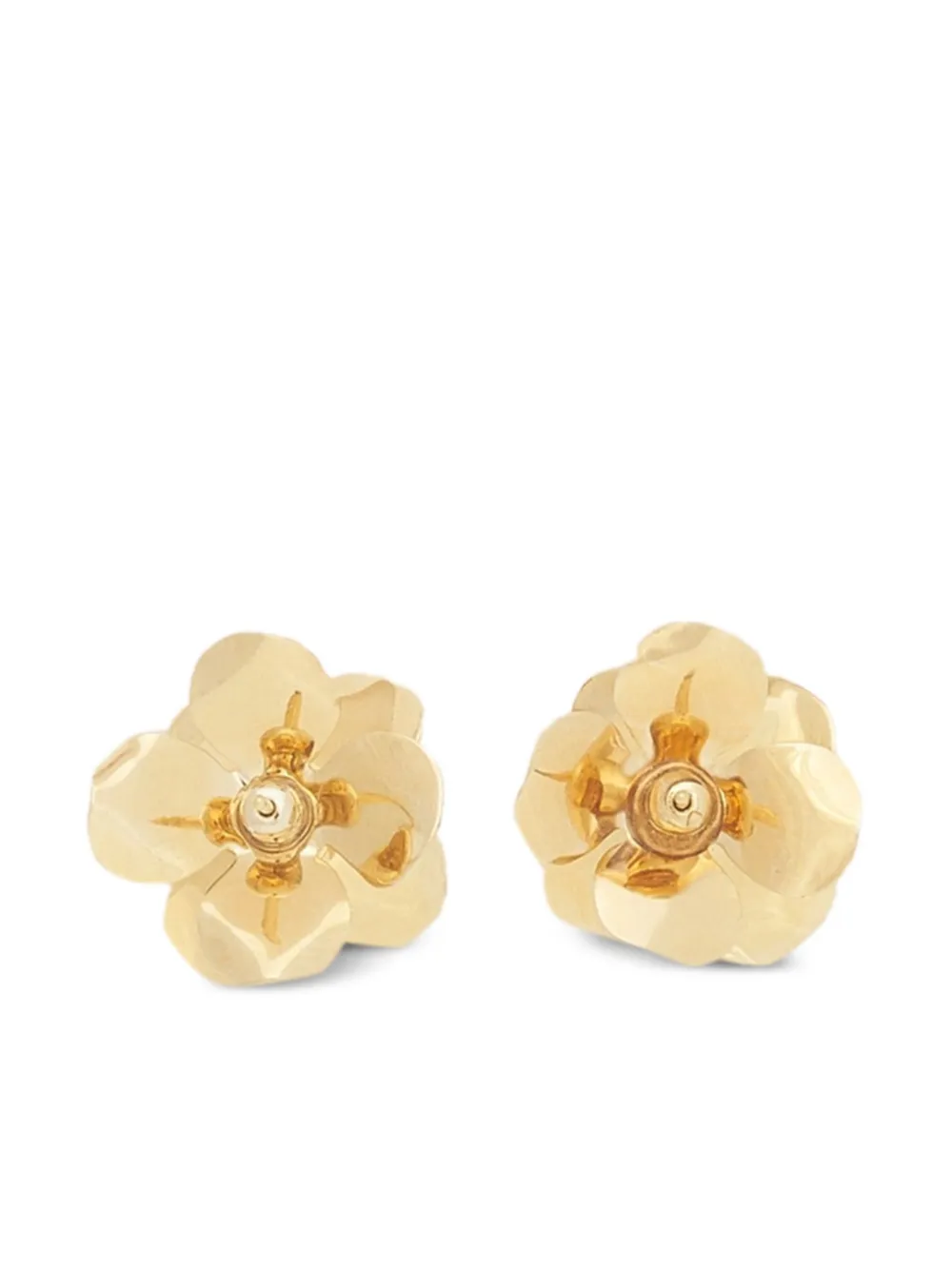 Marni Burgundy Enamel Flower Stud Earrings In Red