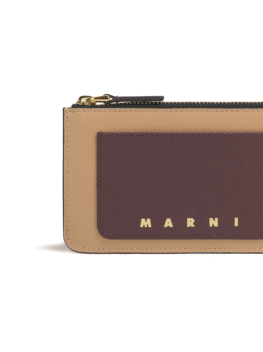 Marni Saffiano Leather Cardholder In Multi