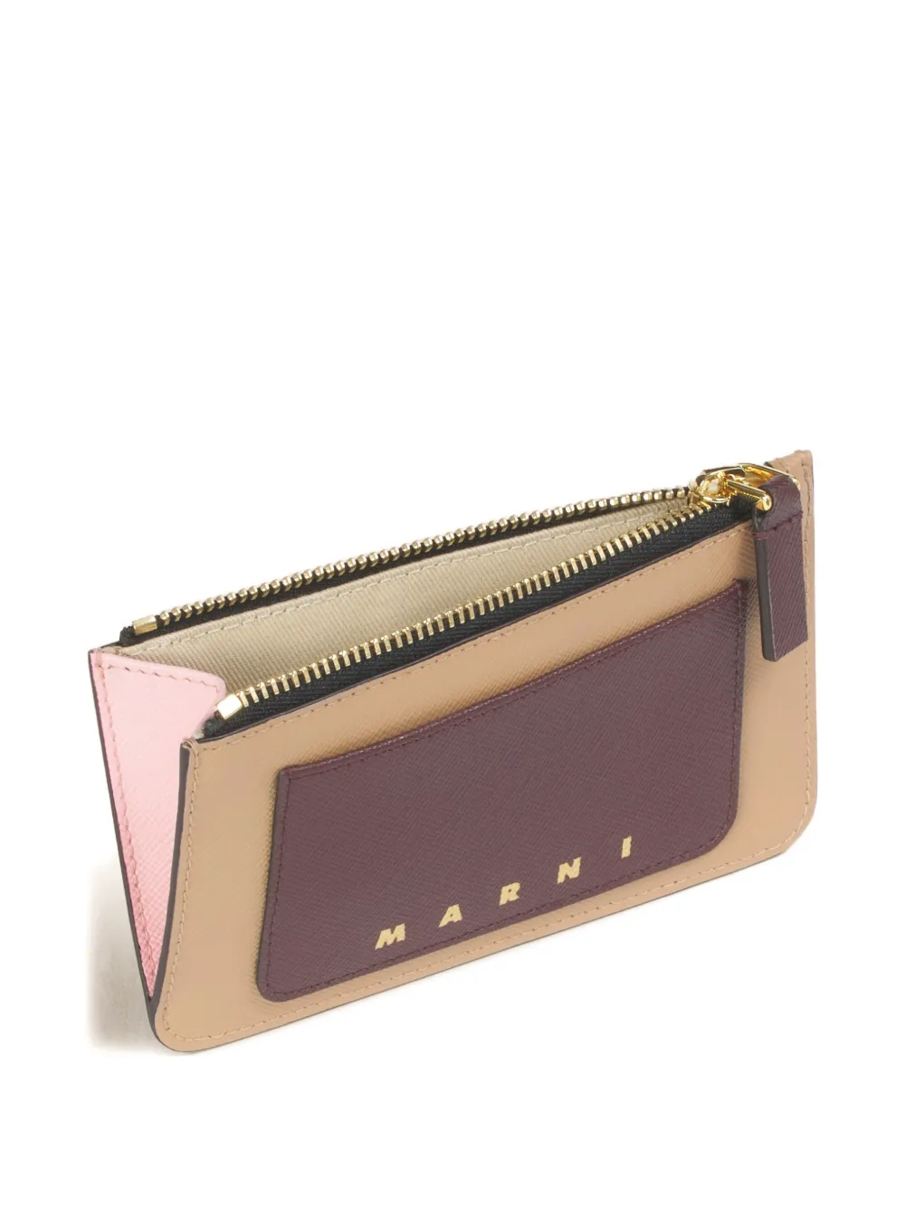 Marni saffiano zip cardholder - Toni neutri