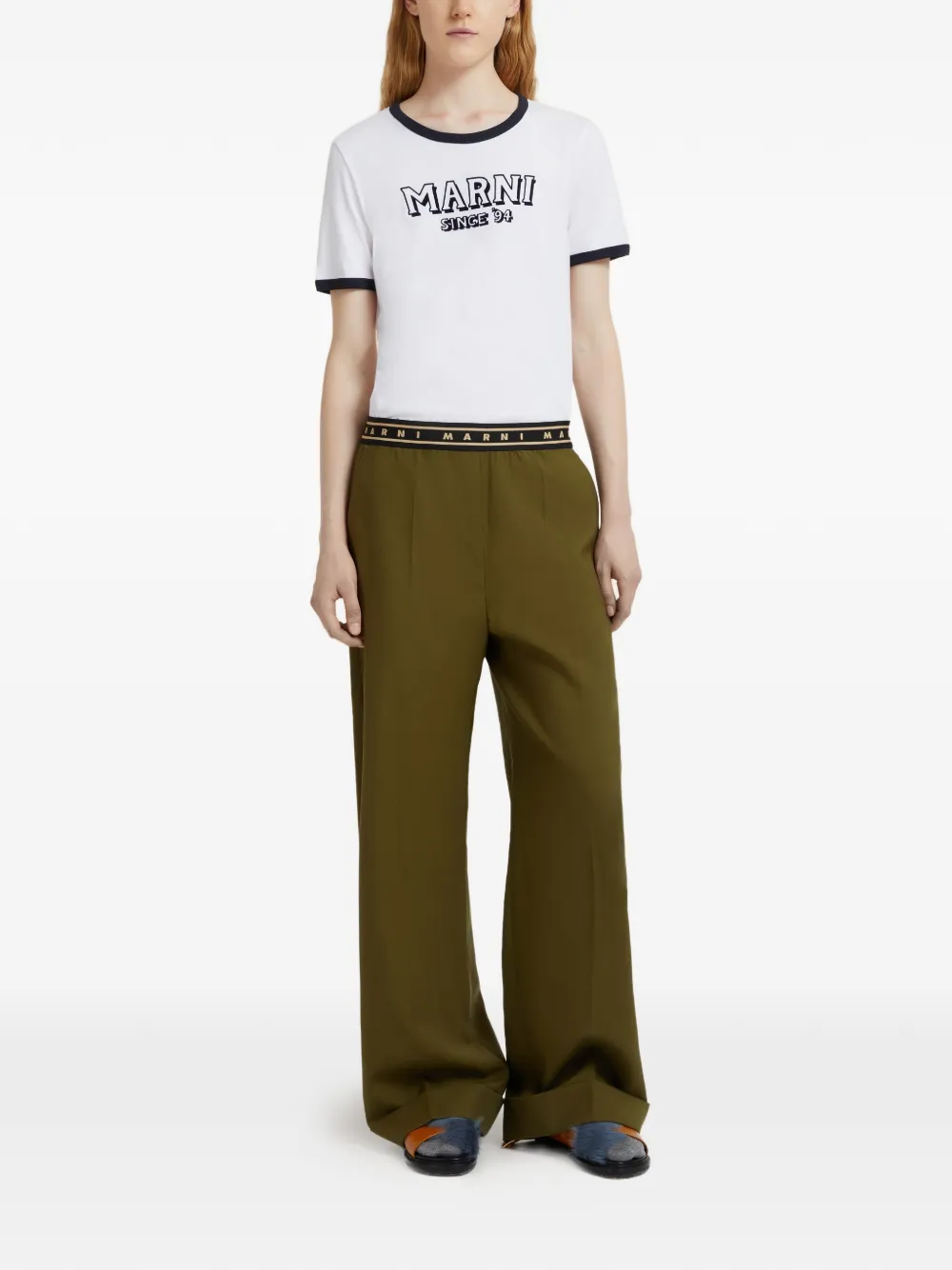  Marni Logo Trousers - Green 