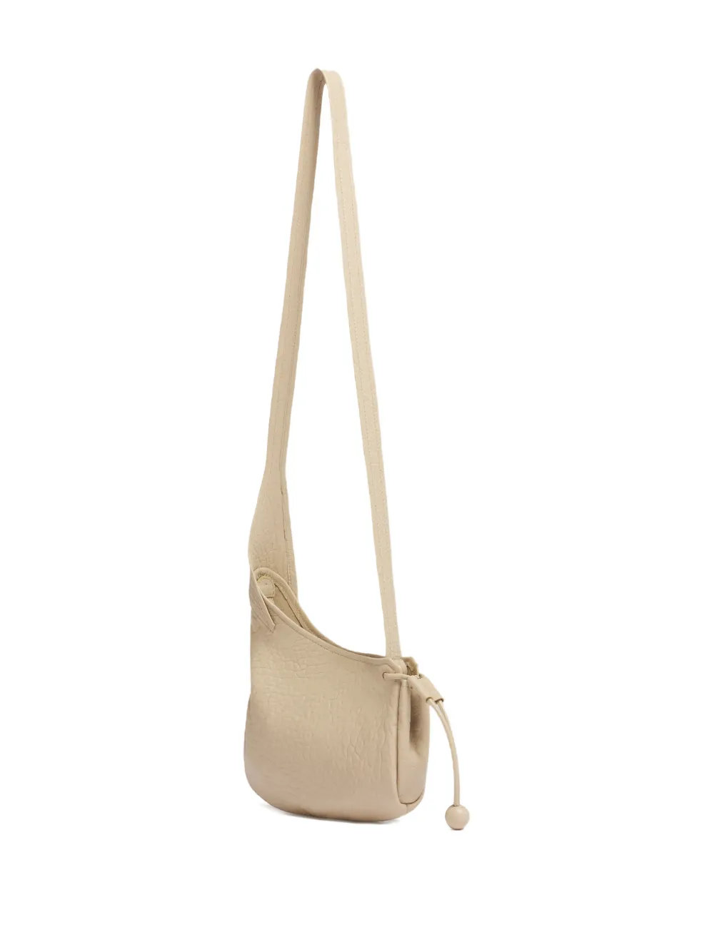 Marni Leren crossbodytas met trekkoord Beige