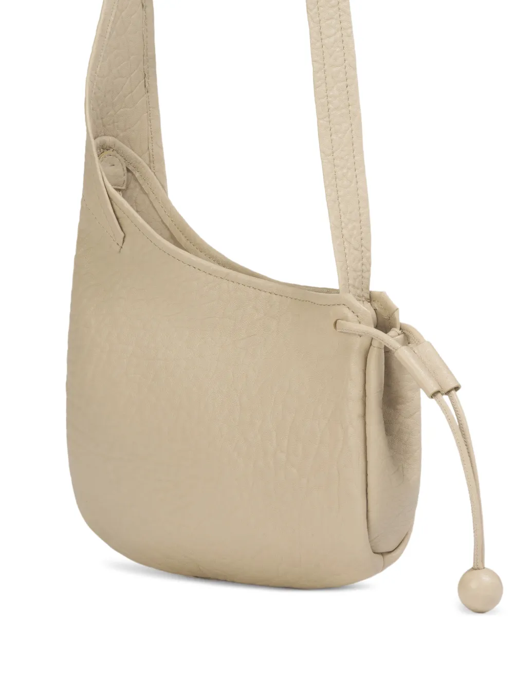 Marni Leren crossbodytas met trekkoord Beige