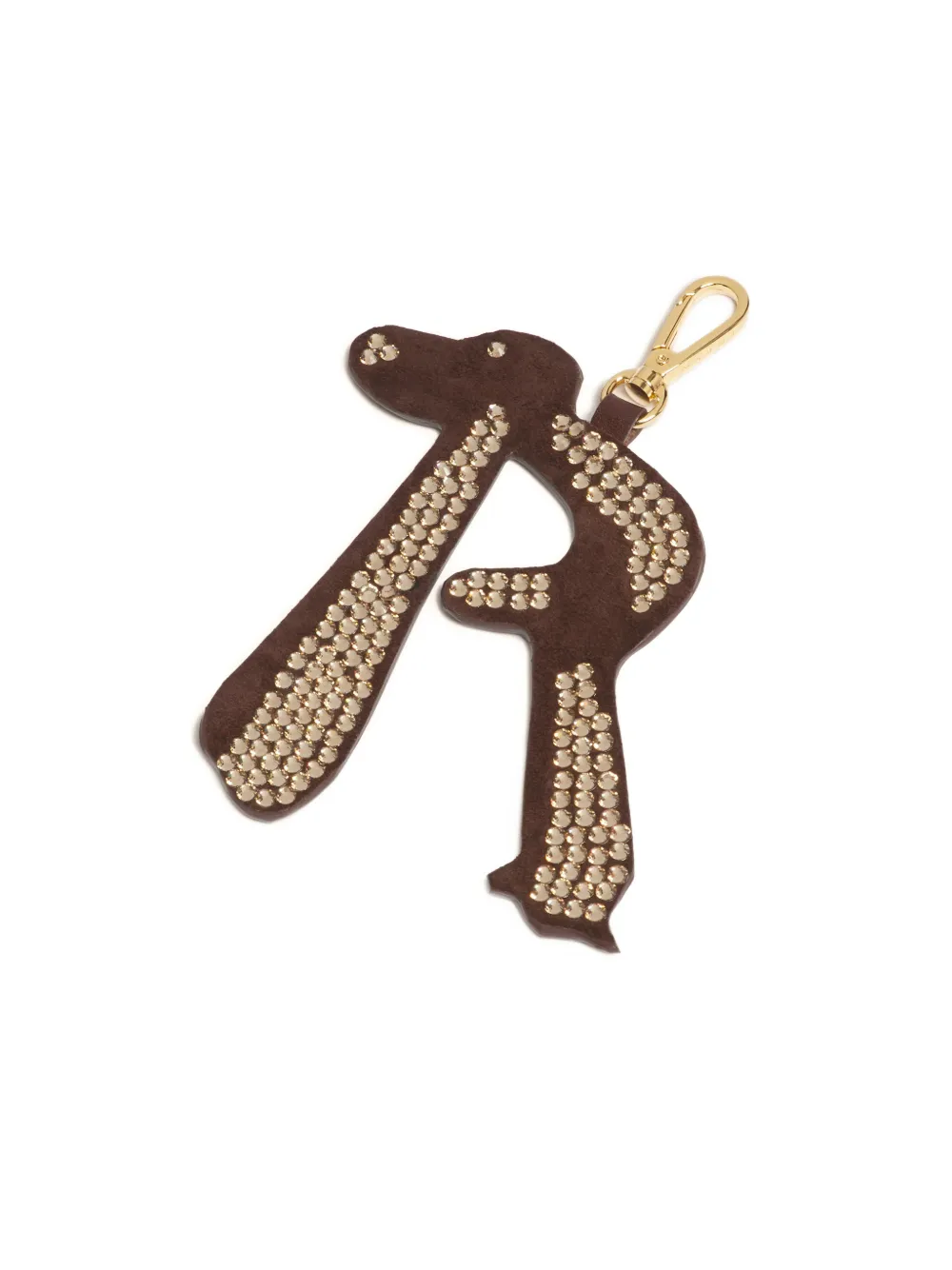 Marni Rhinestone-embellishment Charm Keyring In Brown