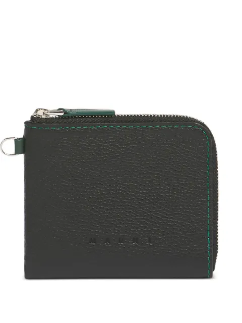 Marni pebbled saddle-stitches wallet