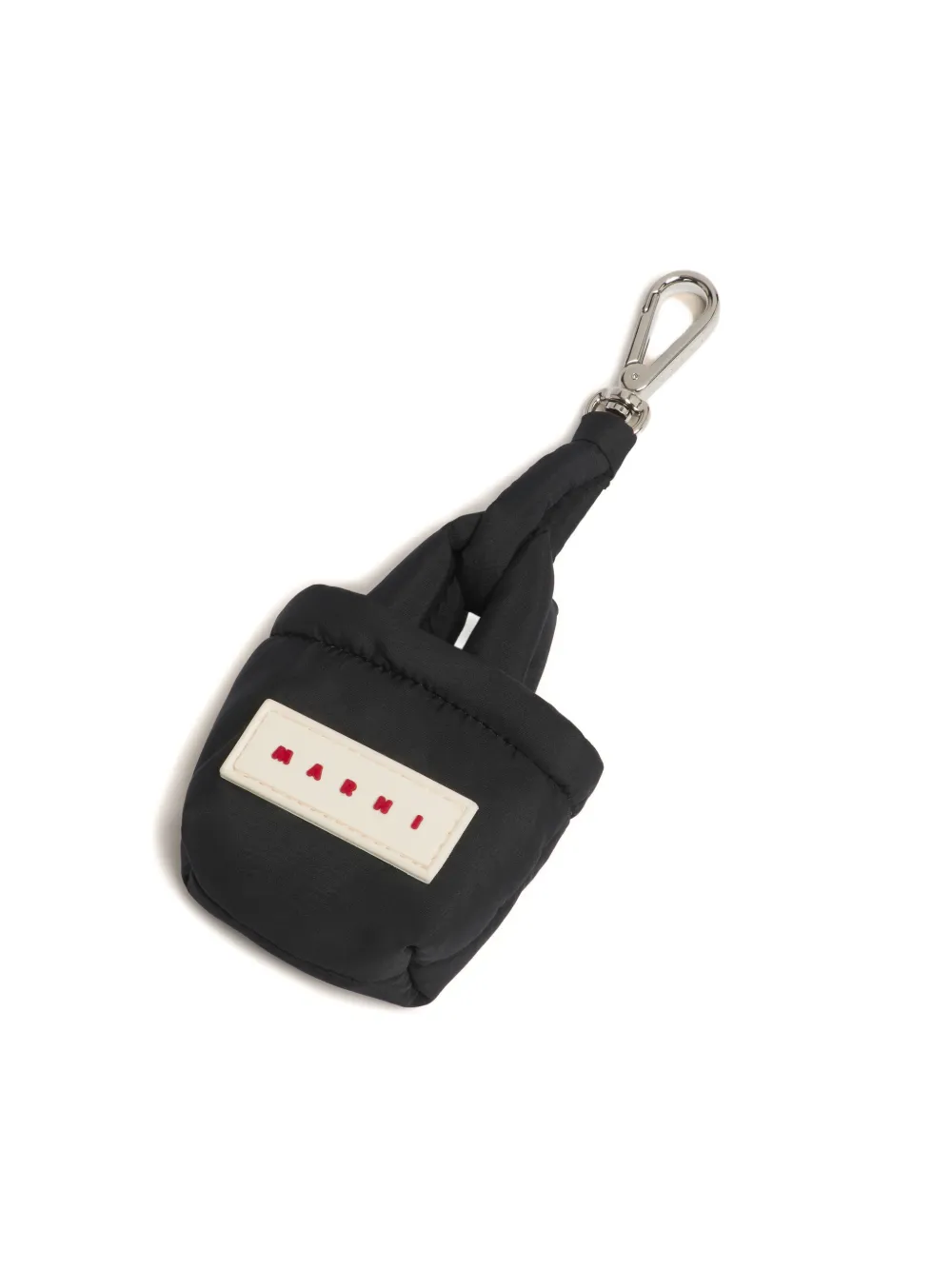 Marni Puffed Stitching Keyring In Black