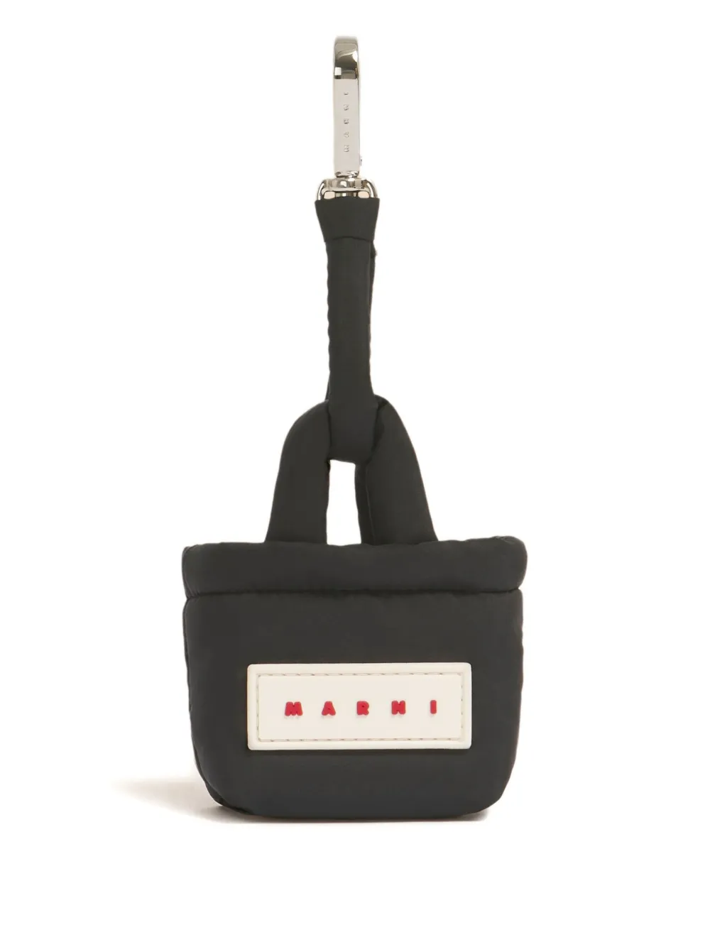 Marni Puffed Stitching Keyring In Black