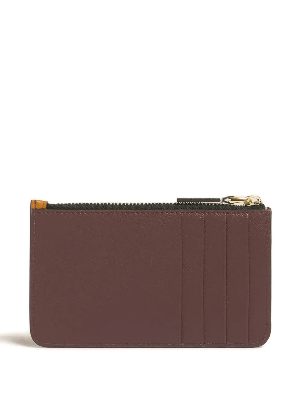 Marni Saffiano-zipped Cardholder In Brown